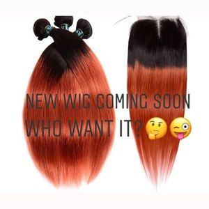 Ombre lace front wig.Brazilian Straight Human hair